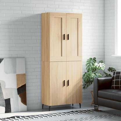 Skříň Highboard Betonově Šedá 69,5X34X180 Cm Kompozitní Dřevo