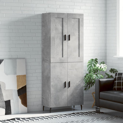 Skříň Highboard Betonově Šedá 69,5X34X180 Cm Kompozitní Dřevo