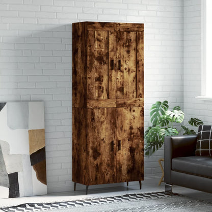 Skříň Highboard Betonově Šedá 69,5X34X180 Cm Kompozitní Dřevo