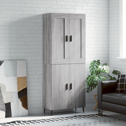 Skříň Highboard Betonově Šedá 69,5X34X180 Cm Kompozitní Dřevo
