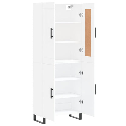 Skříň Highboard Bílá 69,5 X 34 X 180 Cm Kompozitní Dřevo