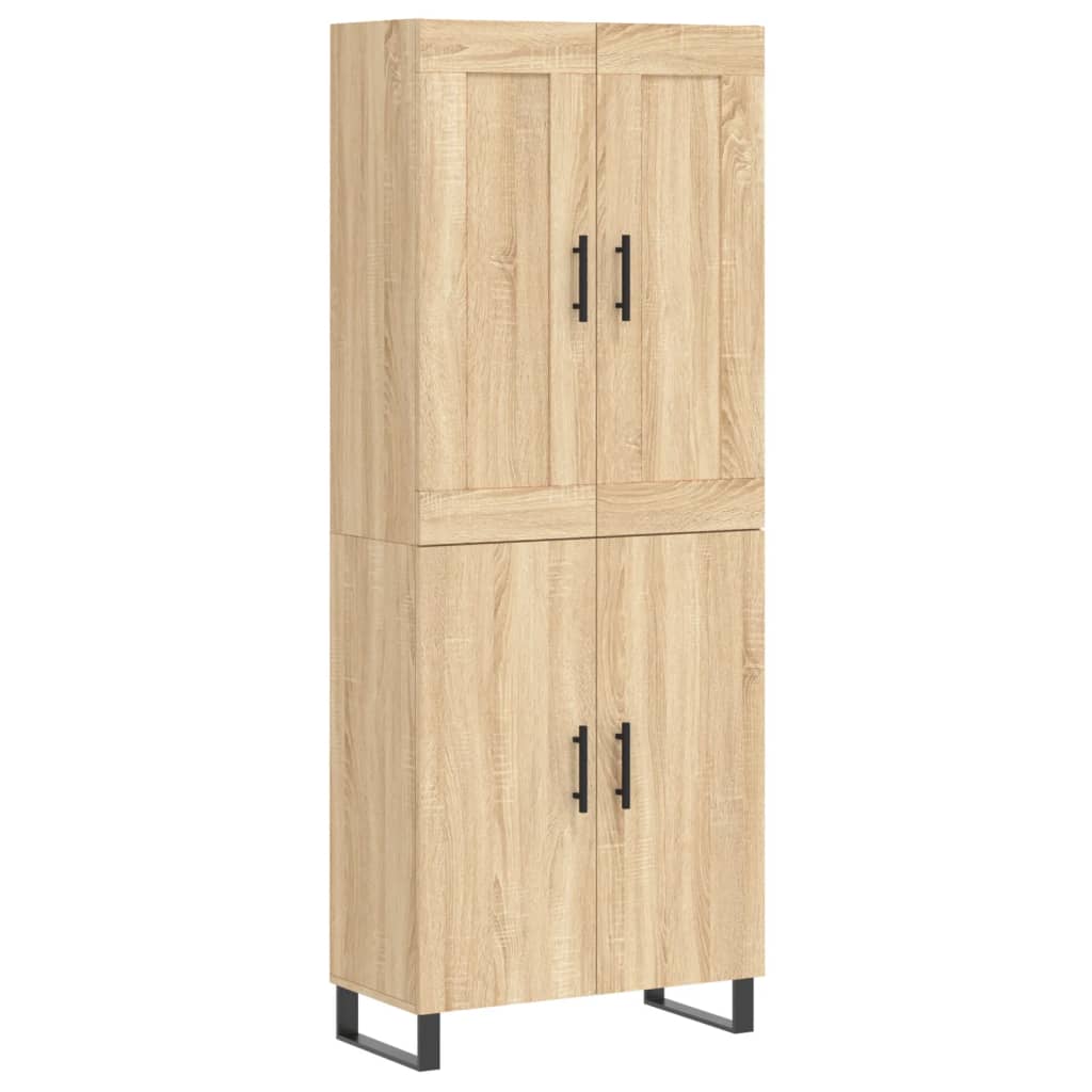 Skříň Highboard Dub Sonoma 69,5 X 34 X 180 Cm Kompozitní Dřevo