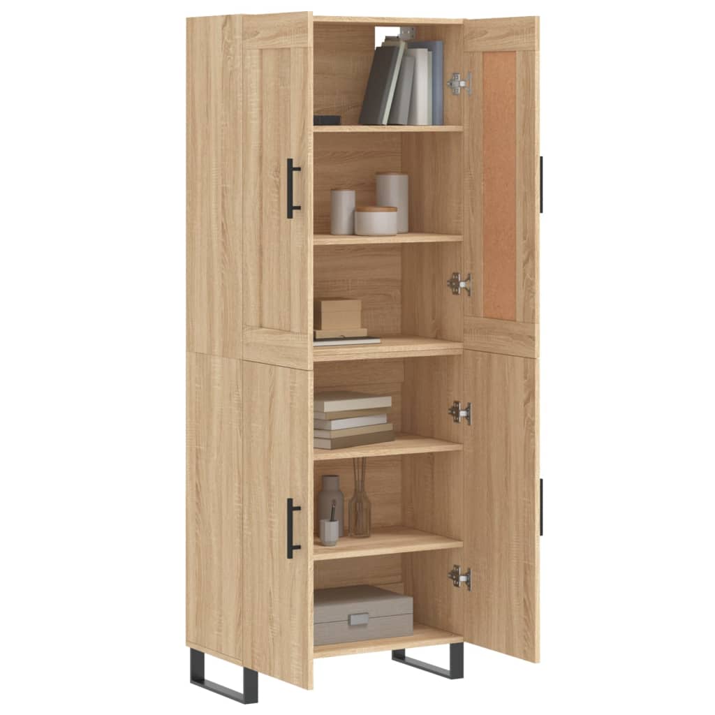 Skříň Highboard Dub Sonoma 69,5 X 34 X 180 Cm Kompozitní Dřevo