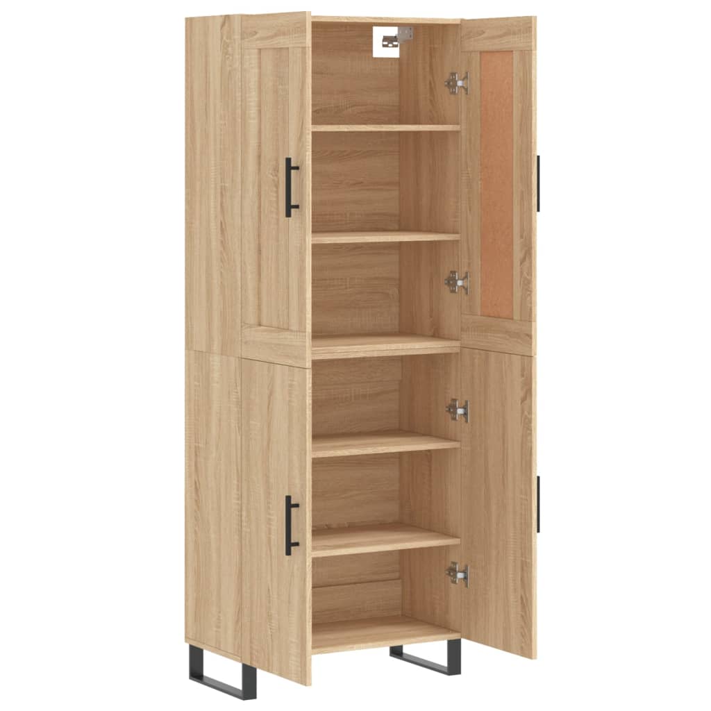 Skříň Highboard Dub Sonoma 69,5 X 34 X 180 Cm Kompozitní Dřevo