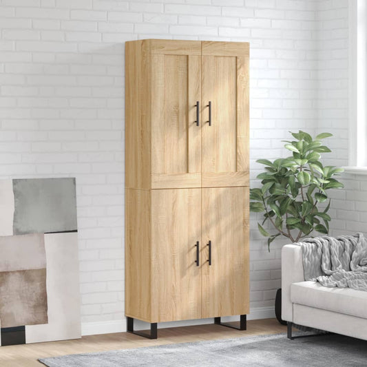 Skříň Highboard Dub Sonoma 69,5 X 34 X 180 Cm Kompozitní Dřevo