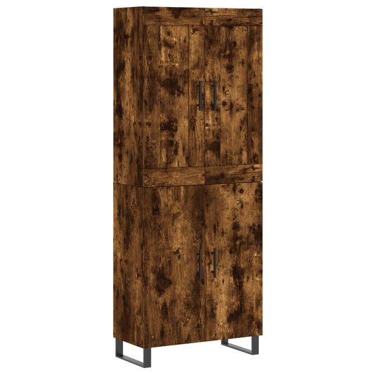 Skříň Highboard Kouřový Dub 69,5 X 34 X 180 Cm Kompozitní Dřevo