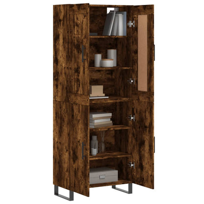Skříň Highboard Kouřový Dub 69,5 X 34 X 180 Cm Kompozitní Dřevo