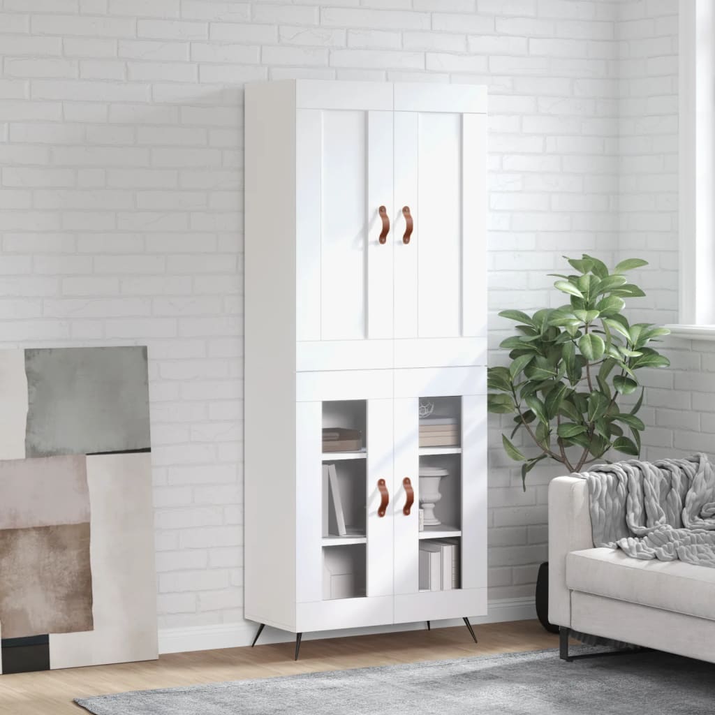Skříň Highboard Betonově Šedá 69,5X34X180 Cm Kompozitní Dřevo
