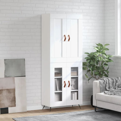 Skříň Highboard Betonově Šedá 69,5X34X180 Cm Kompozitní Dřevo