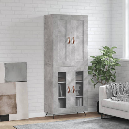 Skříň Highboard Betonově Šedá 69,5X34X180 Cm Kompozitní Dřevo