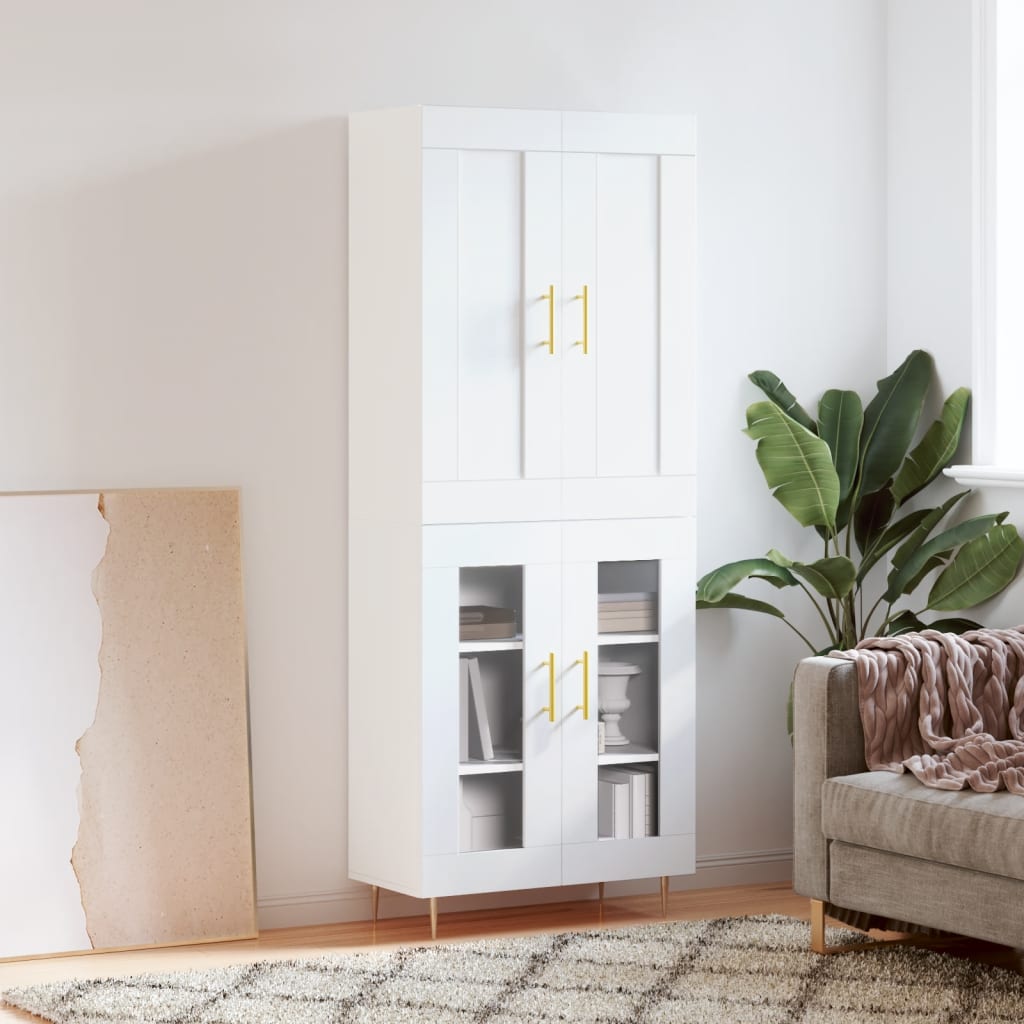 Skříň Highboard Betonově Šedá 69,5X34X180 Cm Kompozitní Dřevo