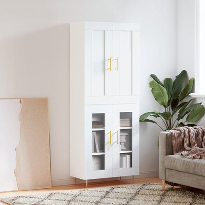 Skříň Highboard Betonově Šedá 69,5X34X180 Cm Kompozitní Dřevo