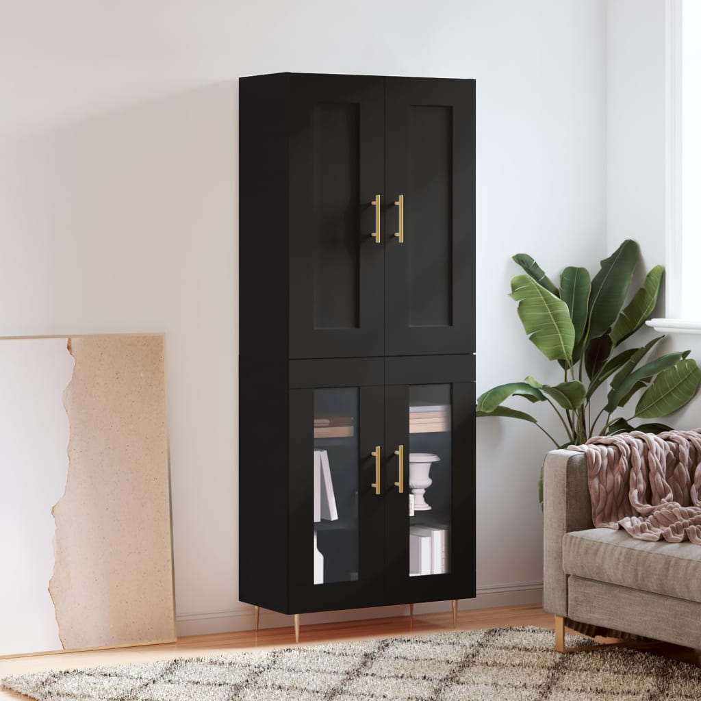 Skříň Highboard Betonově Šedá 69,5X34X180 Cm Kompozitní Dřevo