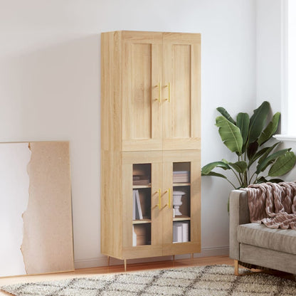 Skříň Highboard Betonově Šedá 69,5X34X180 Cm Kompozitní Dřevo