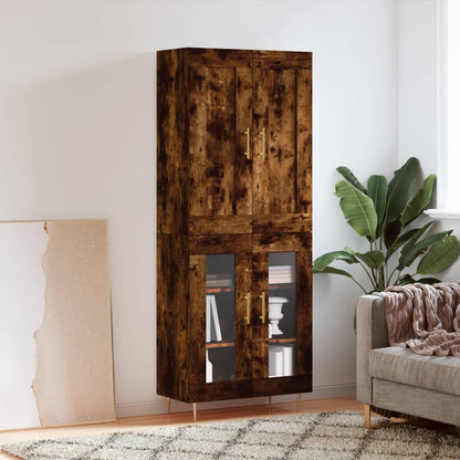 Skříň Highboard Betonově Šedá 69,5X34X180 Cm Kompozitní Dřevo