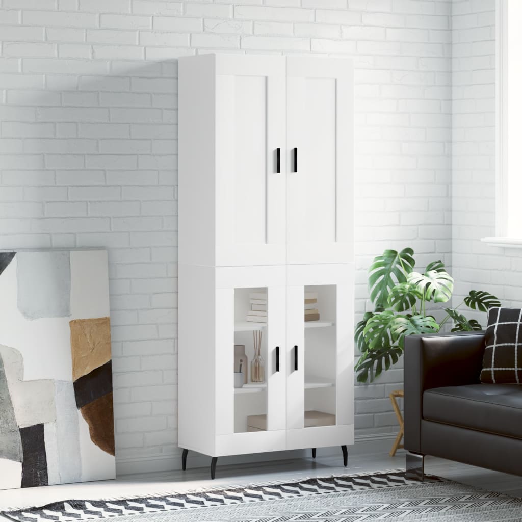 Skříň Highboard Betonově Šedá 69,5X34X180 Cm Kompozitní Dřevo