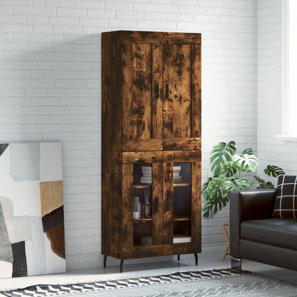 Skříň Highboard Betonově Šedá 69,5X34X180 Cm Kompozitní Dřevo