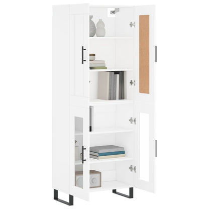 Skříň Highboard Bílá 69,5 X 34 X 180 Cm Kompozitní Dřevo