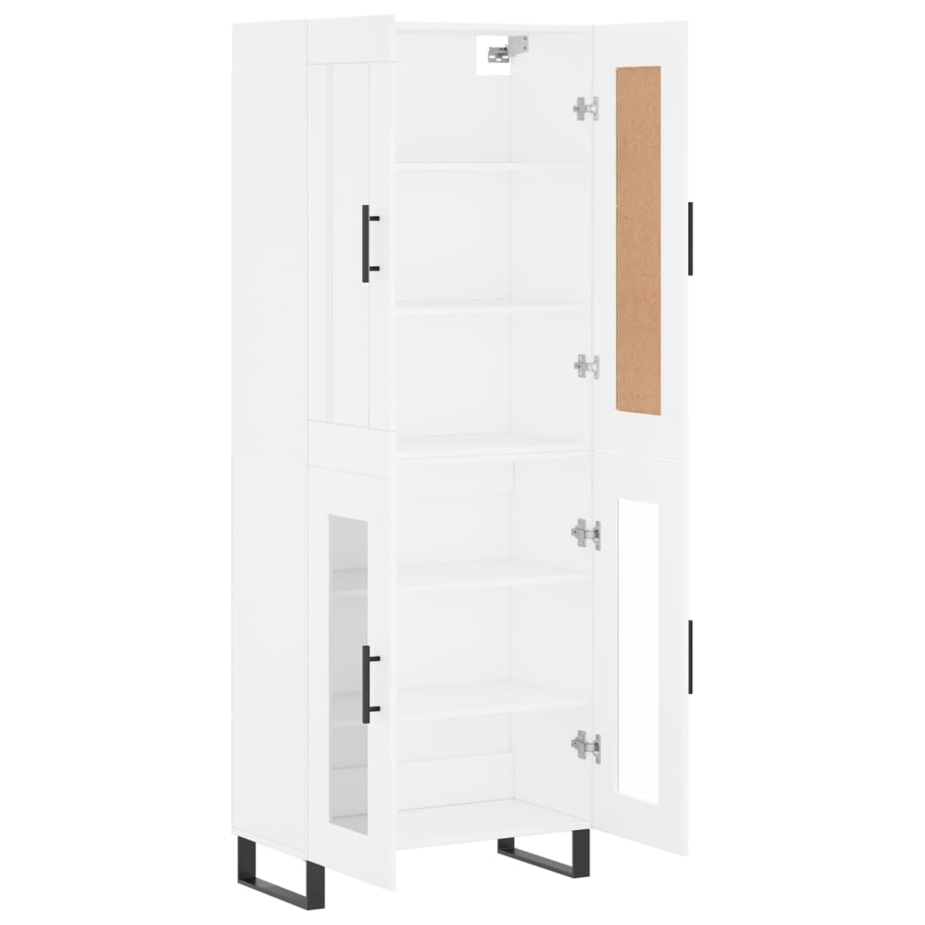 Skříň Highboard Bílá 69,5 X 34 X 180 Cm Kompozitní Dřevo