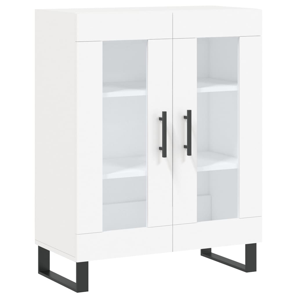 Skříň Highboard Bílá 69,5 X 34 X 180 Cm Kompozitní Dřevo