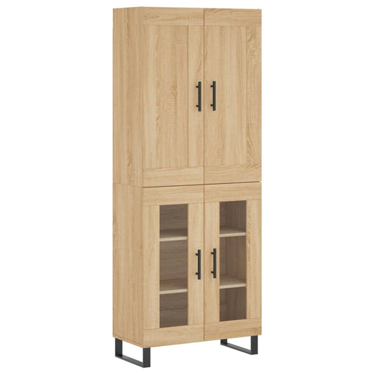 Skříň Highboard Dub Sonoma 69,5 X 34 X 180 Cm Kompozitní Dřevo