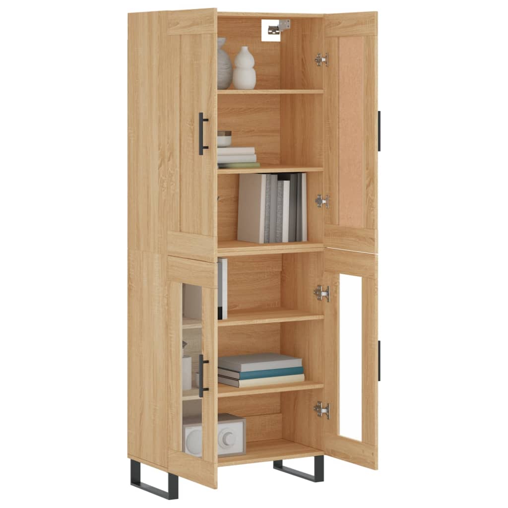 Skříň Highboard Dub Sonoma 69,5 X 34 X 180 Cm Kompozitní Dřevo