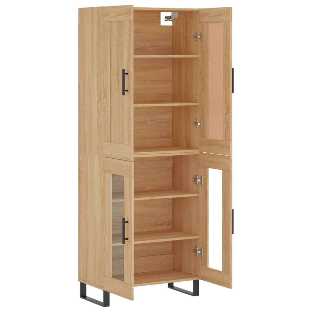 Skříň Highboard Dub Sonoma 69,5 X 34 X 180 Cm Kompozitní Dřevo