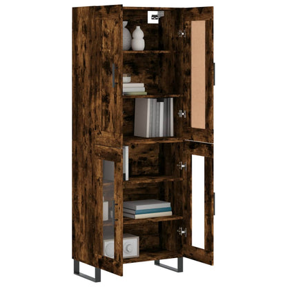 Skříň Highboard Kouřový Dub 69,5 X 34 X 180 Cm Kompozitní Dřevo