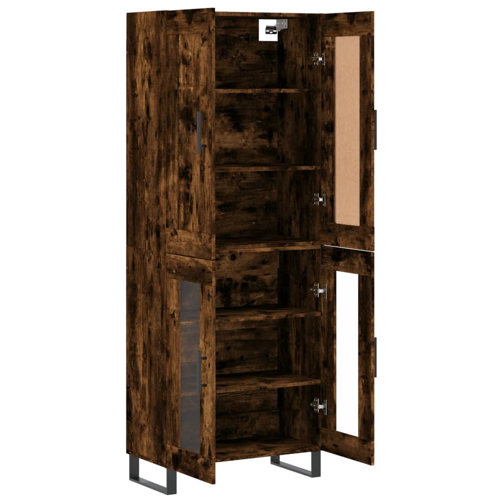 Skříň Highboard Kouřový Dub 69,5 X 34 X 180 Cm Kompozitní Dřevo