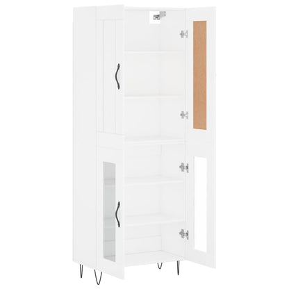 Skříň Highboard Bílá 69,5 X 34 X 180 Cm Kompozitní Dřevo