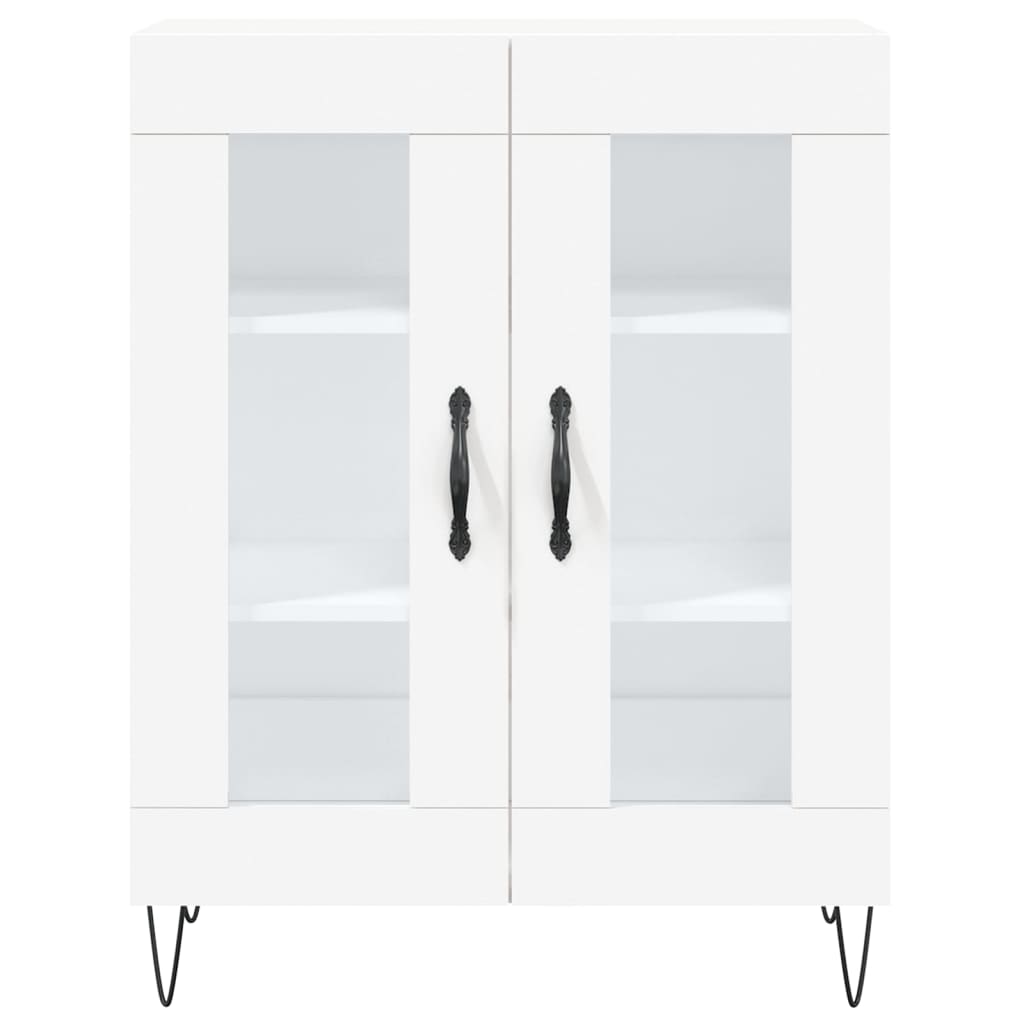 Skříň Highboard Bílá 69,5 X 34 X 180 Cm Kompozitní Dřevo