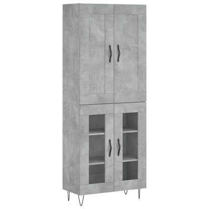 Skříň Highboard Betonově Šedá 69,5X34X180 Cm Kompozitní Dřevo