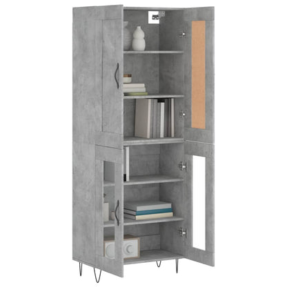 Skříň Highboard Betonově Šedá 69,5X34X180 Cm Kompozitní Dřevo