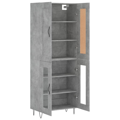 Skříň Highboard Betonově Šedá 69,5X34X180 Cm Kompozitní Dřevo
