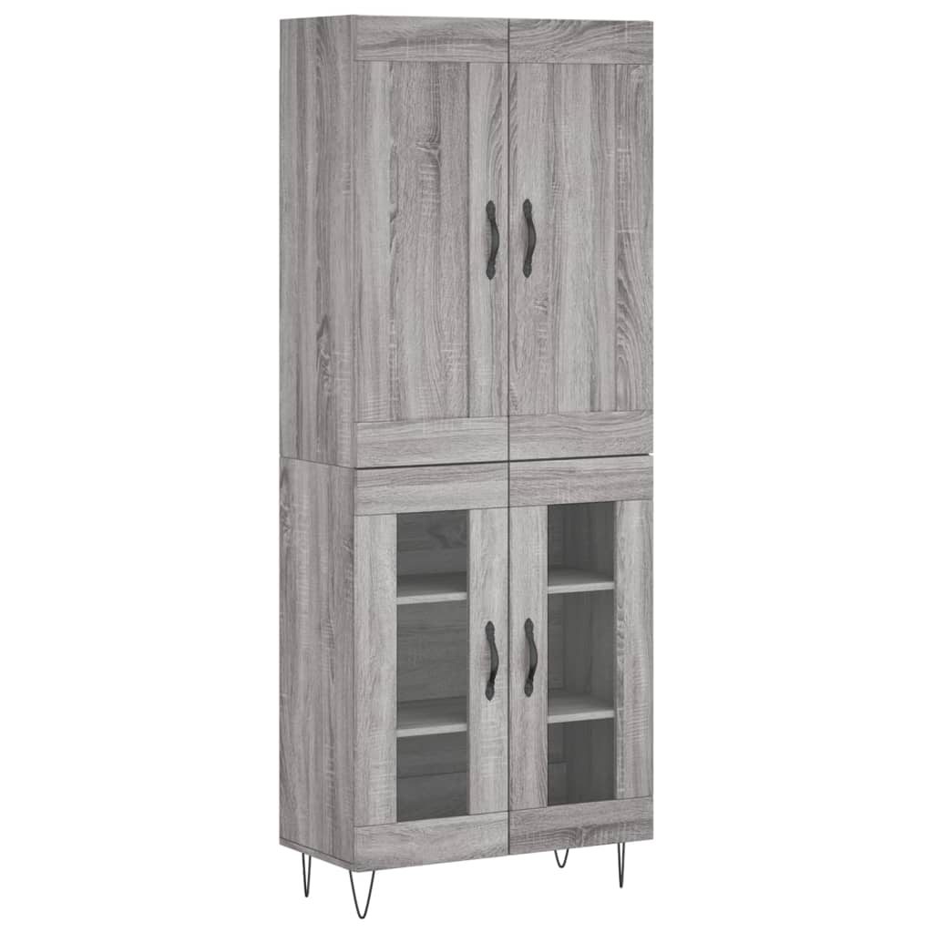 Skříň Highboard Šedá Sonoma 69,5 X 34 X 180 Cm Kompozitní Dřevo