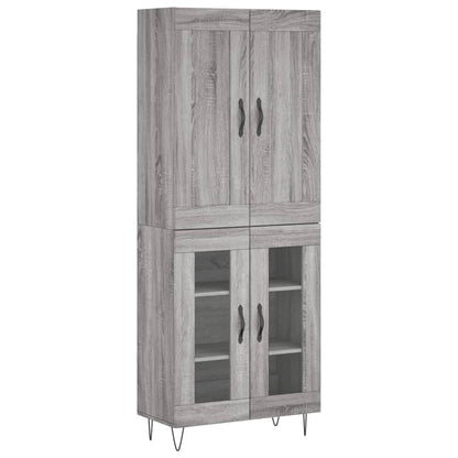 Skříň Highboard Šedá Sonoma 69,5 X 34 X 180 Cm Kompozitní Dřevo