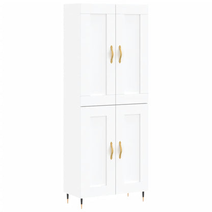 Skříň Highboard Bílá 69,5 X 34 X 180 Cm Kompozitní Dřevo