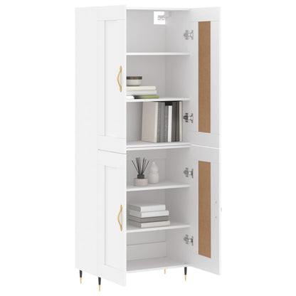 Skříň Highboard Bílá 69,5 X 34 X 180 Cm Kompozitní Dřevo