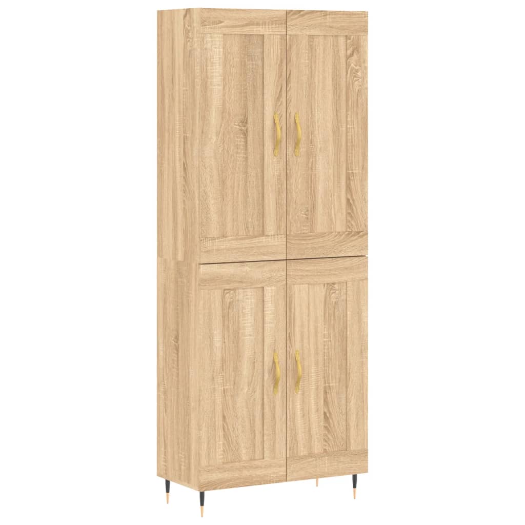 Skříň Highboard Dub Sonoma 69,5 X 34 X 180 Cm Kompozitní Dřevo