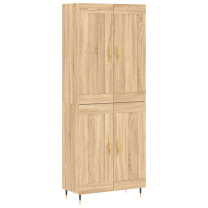 Skříň Highboard Dub Sonoma 69,5 X 34 X 180 Cm Kompozitní Dřevo