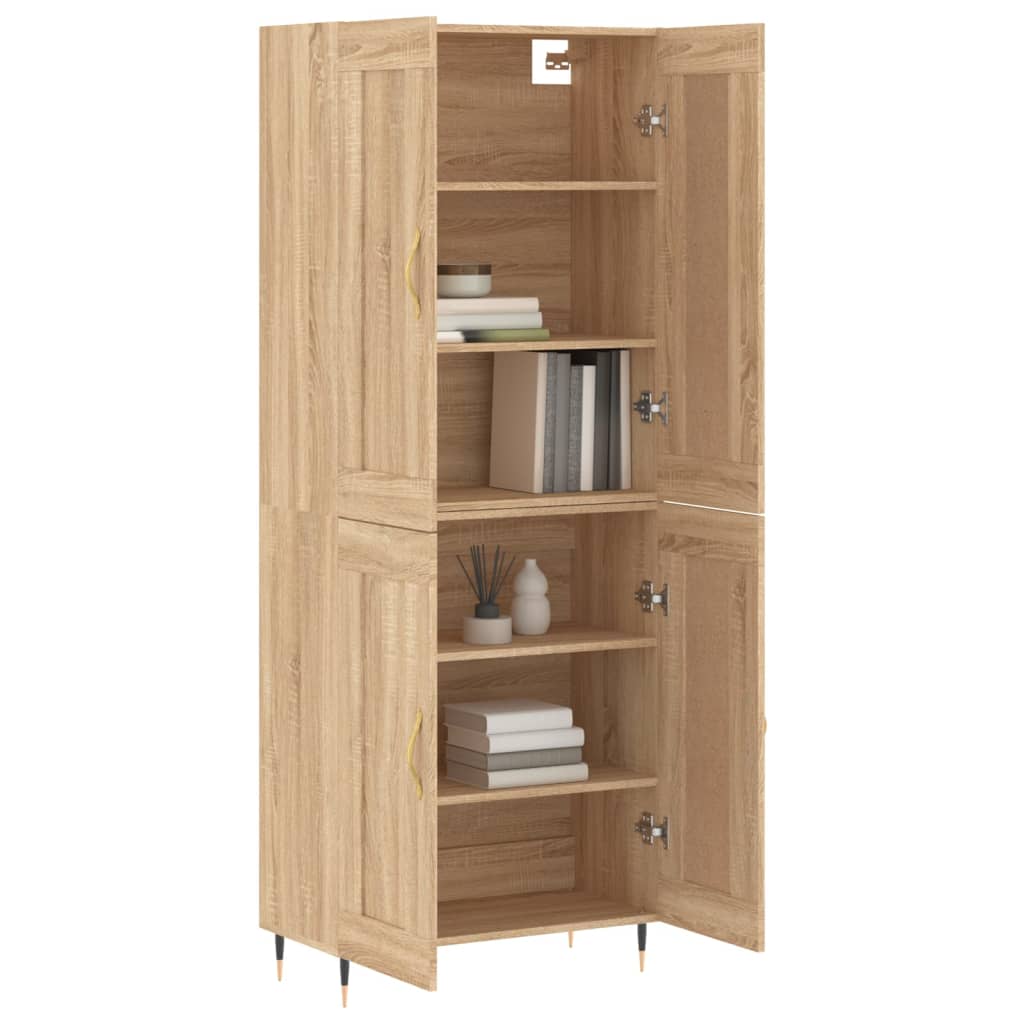 Skříň Highboard Dub Sonoma 69,5 X 34 X 180 Cm Kompozitní Dřevo