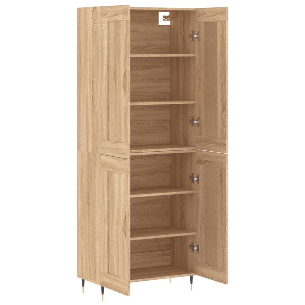 Skříň Highboard Dub Sonoma 69,5 X 34 X 180 Cm Kompozitní Dřevo