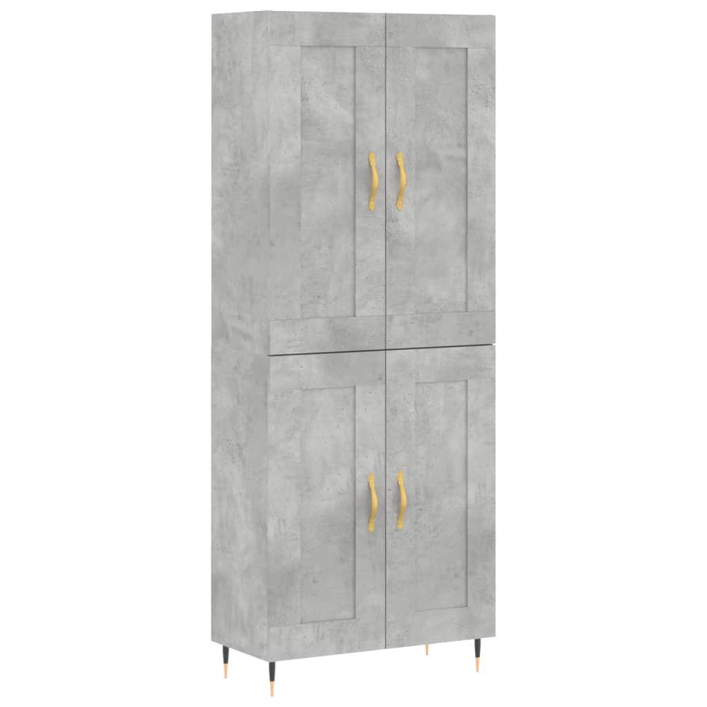 Skříň Highboard Betonově Šedá 69,5X34X180 Cm Kompozitní Dřevo