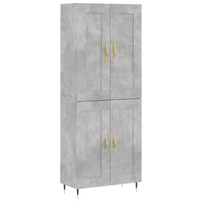 Skříň Highboard Betonově Šedá 69,5X34X180 Cm Kompozitní Dřevo