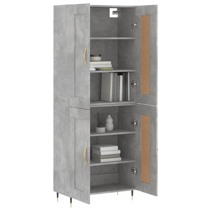 Skříň Highboard Betonově Šedá 69,5X34X180 Cm Kompozitní Dřevo