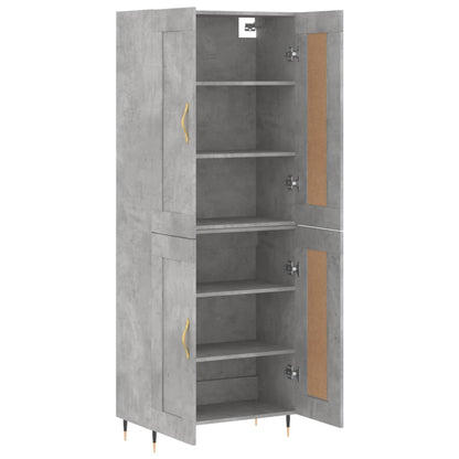 Skříň Highboard Betonově Šedá 69,5X34X180 Cm Kompozitní Dřevo