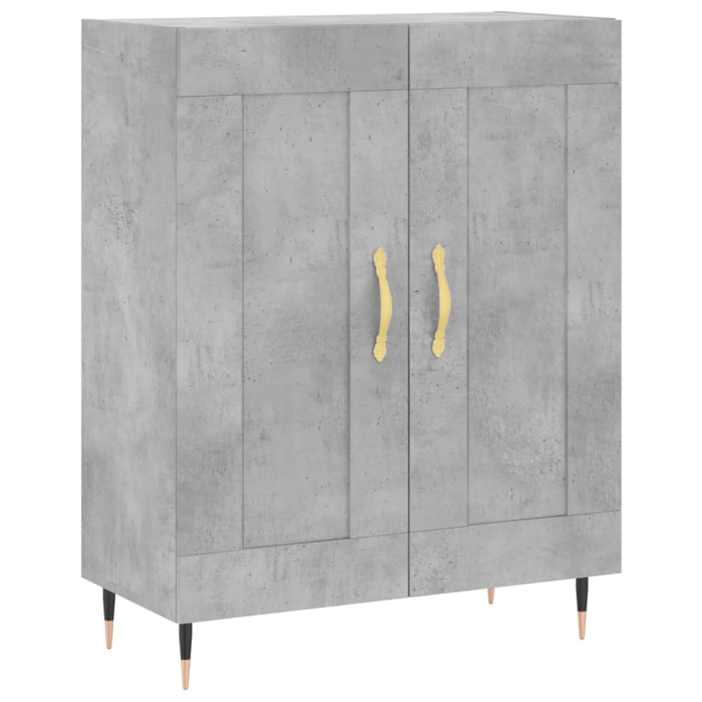 Skříň Highboard Betonově Šedá 69,5X34X180 Cm Kompozitní Dřevo