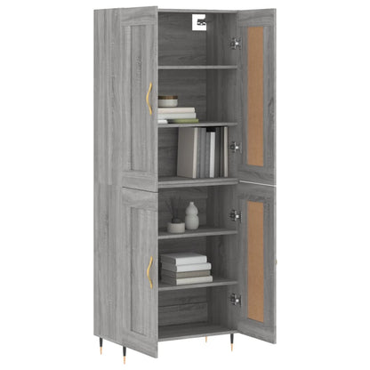 Skříň Highboard Šedá Sonoma 69,5 X 34 X 180 Cm Kompozitní Dřevo