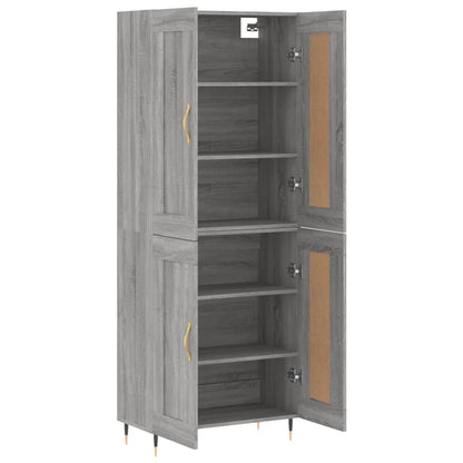 Skříň Highboard Šedá Sonoma 69,5 X 34 X 180 Cm Kompozitní Dřevo