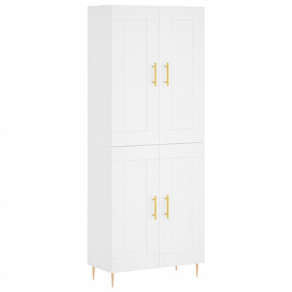 Skříň Highboard Bílá 69,5 X 34 X 180 Cm Kompozitní Dřevo